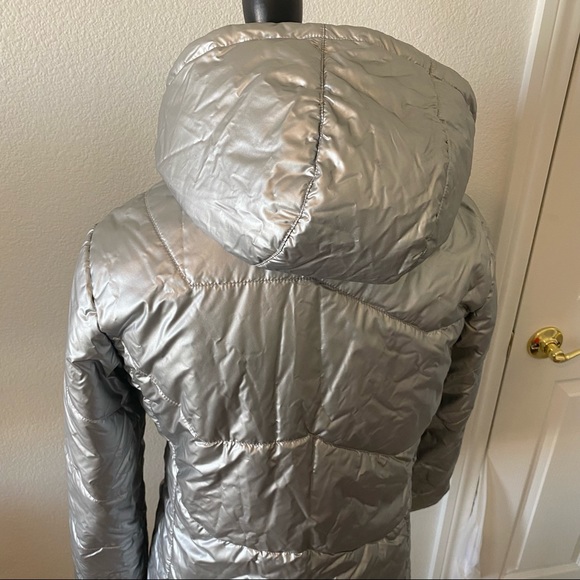 Puma Hooded Puffer Jacket Size Medium Silver - Picture 14 of 16